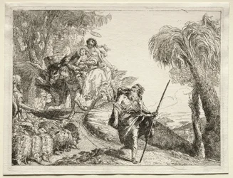 Fuite en Égypte : La Sainte Famille et le troupeau de moutons