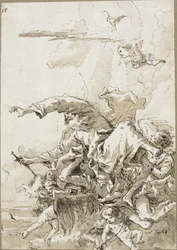 Dieu le Père soutenu par des anges dans les nuages, II
