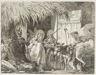 Joseph et Marie cherchant un abri, planche cinq de La Fuite en Égypte