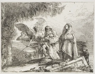 Marie et Joseph, tenant l