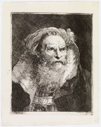 Vieil homme au turban, tourné vers la droite