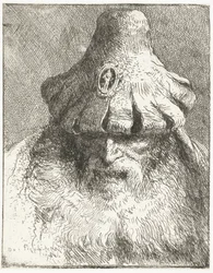 Vieil homme avec un bonnet conique à bord découpé (série: Collection de têtes) (série: Raccolta di Teste)