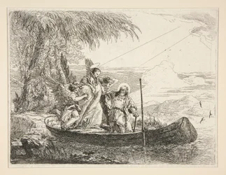 La Sainte Famille entre dans un bateau, de la série Idées pittoresques sur la fuite en Égypte