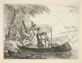 La Sainte Famille monte dans une barque, de la série Idee pittoresche sopra la fuga in Egitto (Fuite en Égypte)