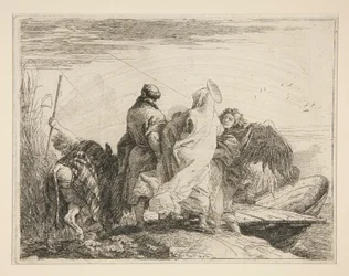 La Sainte Famille quittant la rive du fleuve, de la série Idee pittoresche sopra la fuga in Egitto