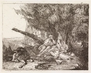 La Sainte Famille se reposant sous un sapin (La Fuite en Égypte XXIII)