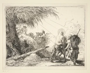 La Sainte Famille sur un chemin rocailleux, de la série Idées pittoresques sur la fuite en Égypte