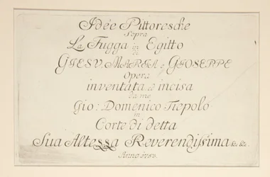Page de titre, de la série Idee pittoresche sopra la fuga in Egitto
