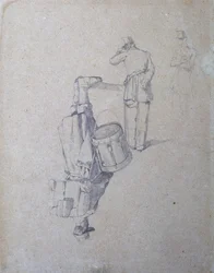 Tambour et deux soldats