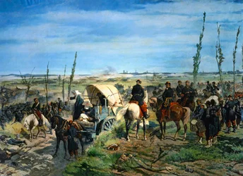 Le camp italien après la bataille de Magenta (peinture sur toile)