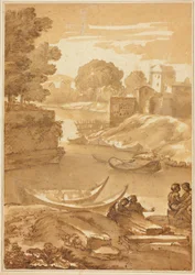 Figures assises au bord d
