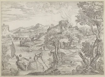 Paysage avec joueur de luth