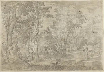 Paysage avec nymphes et satyres