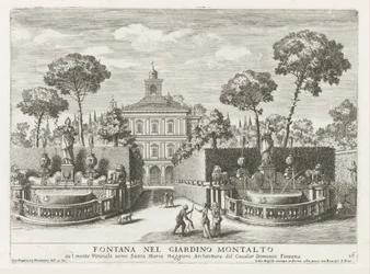 Fontaines dans les jardins de la Villa Montalto Negroni à Rome - Fontana nel giardino Montalto (...) (titre sur l