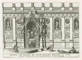 Nymphaeum dans la cour du Palazzo Borghese à Rome (Le fontane ne palazzi e ne giardini di Roma)