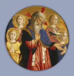 Dieu le Père avec quatre anges et la colombe du Saint-Esprit