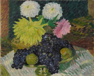 Dahlias et raisins