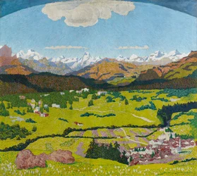 Panorama de Flims. Triptyque, panneau central, 1904.