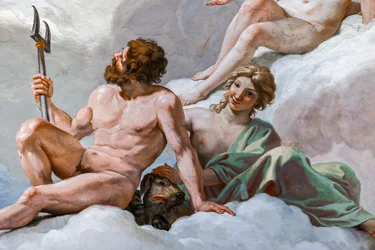 Pluton, dieu des Enfers, et son épouse Prosperine. Détail du « Conseil des dieux », 1624-1625