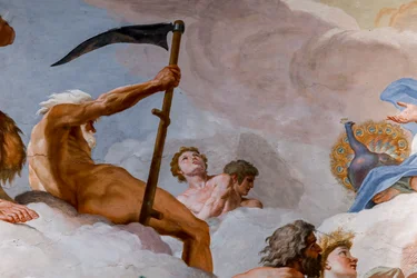 Saturne, dieu du temps. Détail du « Conseil des dieux », 1624-1625. Fresque