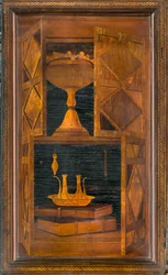 Chœur canonial en bois, Incrusté par Giovanni Maria Platina 1484, Stalle supérieure