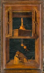 Chœur canonial en bois, Incrusté par Giovanni Maria Platina 1484, Stalle supérieure