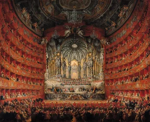 Concert donné par le cardinal de La Rochefoucauld au théâtre Argentina à Rome, à l