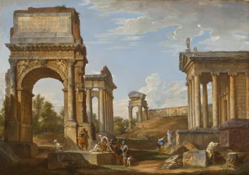 Ruines romaines avec l