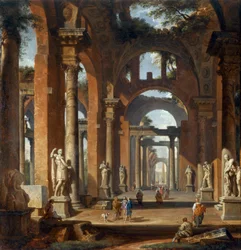 Statues dans une Arcade en Ruine