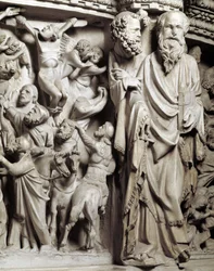 Détail des reliefs de la chaire réalisée par Giovanni Pisano