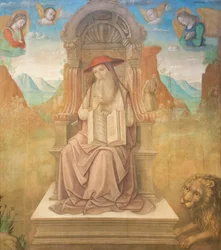 Saint Jérôme en trône