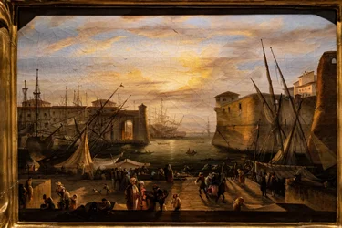 La marina de Livourne et la forteresse des Médicis en arrière-plan