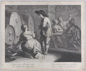 Une serveuse remplissant des chopes, 1760-70