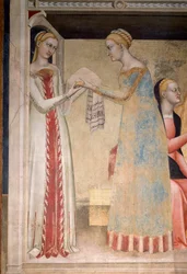 La vie de la Vierge : la naissance de Marie (détail)