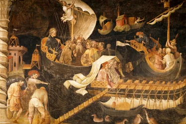 Départ des Mages, scène du cycle du Voyage des Mages, vers 1420 (fresque)