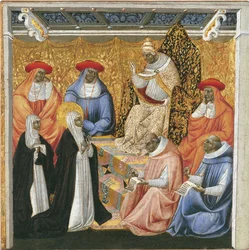 Sainte Catherine de Sienne devant le pape à Avignon
