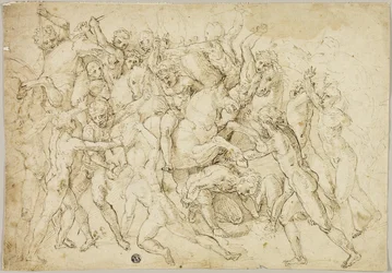 Bataille entre cavalerie et fantassins