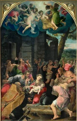 Adoration des bergers avec Saint Benoît ...