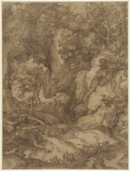 Saint Benoît dans un paysage