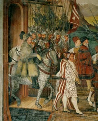 Le roi Christian et Bartolomeo Colleoni à cheval (fresque)