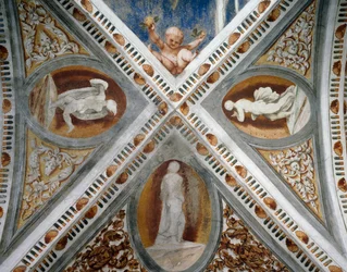 Nichoirs et statues en mosaïque (détail)