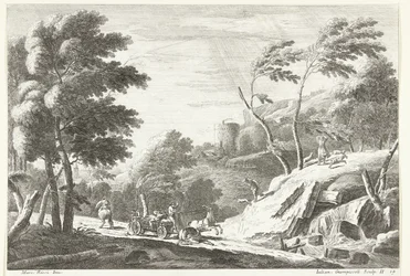 Paysage avec orage et animaux effrayés près d