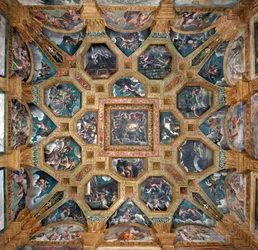 Vue de la voûte de la Chambre de Cupidon et Psyché (Sala di Amore e Psiche)