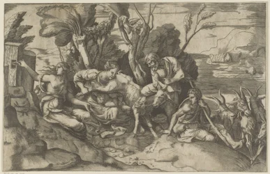 Jupiter allaité par la chèvre Amalthée