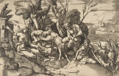 Jupiter allaité par la chèvre Amalthée