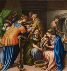 Chapelle de Notre-Dame du Peuple, Première travée côté nord, Giulio Campi, Naissance du Baptiste 1569