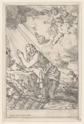 La pénitente Sainte Marie-Madeleine, agenouillée devant un crâne et des os, 1640-60