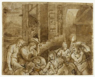 Adoration des bergers : moitié supérieure