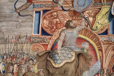 Série Les Actes de Scipion. La bataille de Zama. Modèle Giulio Romano. Atelier de Balthasar van Vlierden (?), Bruxelles. 1523-1532. (détail)