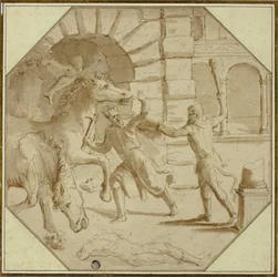 Hercule abattant le roi Diomède